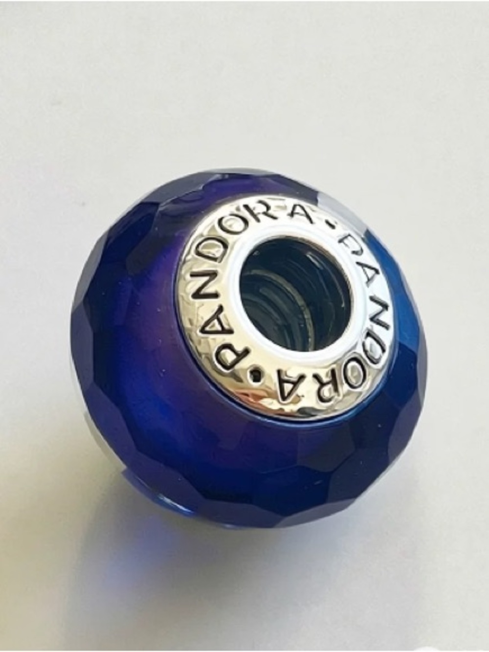 Pandora Royal Blue Faceted Murano Glass Charm Bead